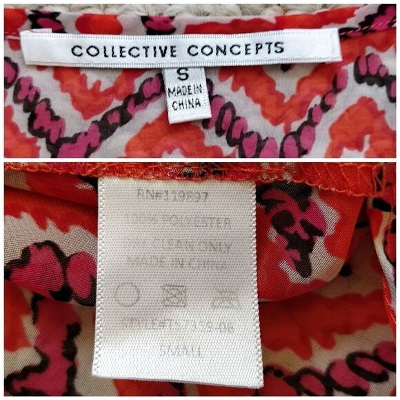 Collective Concepts chevron print blouse S - Picture 5 of 7